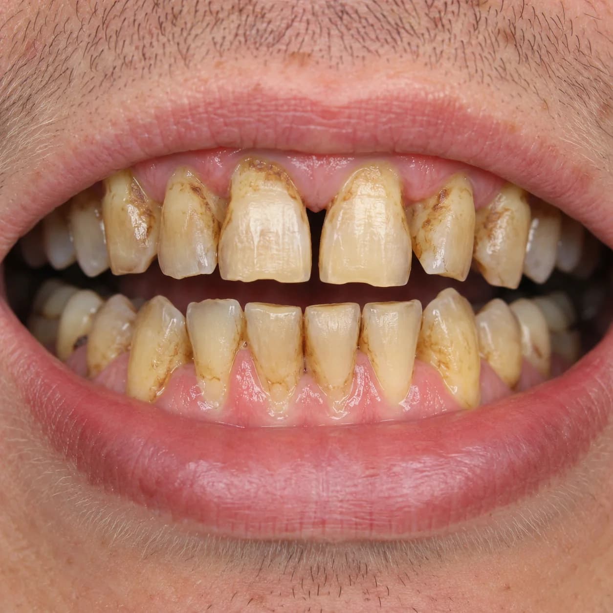 Full-Mouth Veneers & Crowns Redesign before treatment